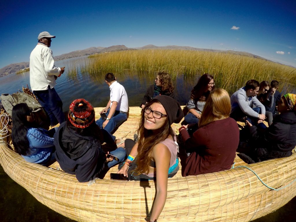 Reed boat Lake Titicaca, Peru Reed boat Lake Titicaca